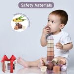 Norkbeng Baby Stacking Cups for 6 12 18 Months, 8 Pieces Rainbow Stacker Tower Bath Toy Sand Toy Rabbit Nesting Cups, Montessori Stacking Game Educational Gift for 1 2 3 Years Old Boys Girls - Image 6