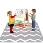 Large Splat Mat for Under High Chair/Arts/Crafts, WOMUMON Washable, Waterproof, Non Slip, Portable Floor Protector for Baby, Kids, Durable Spill, Splash Mat for Pet - Image 6
