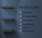 Shelfinity Set of 3 Black Floating Shelves for Wall | 80cm High Gloss Modern Wall Shelves | for Bedroom Living Room Bathroom Kitchen Office | Floating Shelf Unit Ideal for Display & Storage - Image 8