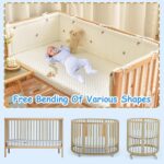 ENAZKLADB Cot Bumper Breathable Crib Bumper Baby Cot Liners Cot Bumpers For Cot Bed Padded Cot Bumper Cotbed Bumper For One Side Baby Cot Bumpers Crib Rail Cover Baby Crib Bumper - Image 6