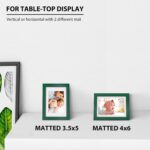 KINLINK 7x5 Picture Frames Green, Wood Frames with Acrylic Plexiglass for Pictures 6x4 with Mat or 7x5 without Mat, Tabletop and Wall Mounting Display, Set of 4 - Image 5