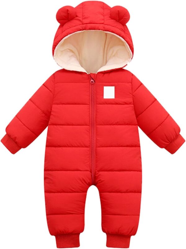Infant Toddler Snowsuit Cute Baby Bear Suit Newborn Winter Coat Warm Hooded Jumpsuit for Boys Girls Jumpsuit Newborn Infant Winter Warm Hooded Thick Down Jumpsuit Romper Jacket Overcoat - Image 4