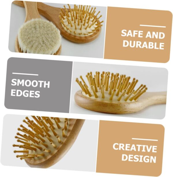 Kisangel Baby Hair Brush Set Newborn Hair Care Comb Wool Brush for Toddler Wooden Baby Hair Brush Box - Image 9