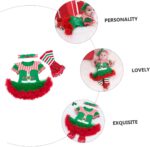OATIPHO Baby Toddler Costumes Dress Set 3-6 Months Christmas Clothes Baby Dress Set Breathable Gauze Collar Christmas Atmosphere Green - Image 6