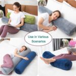 AS AWESLING Body Pillow for Adults, Full Body Pilllow for sleeping, Long Round Cervical Pillow, Bolster Pillow, Side Sleeper Body Pillow with Cover (90 x 20 CM, BLUE) - Image 7