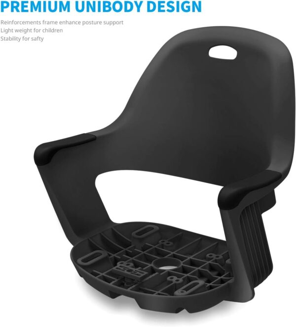 Ergonomic Kids Desk Chair with Footrest, Height Adjustable Seat, Comfortable Cushion Study Computer Task Chair, Smooth Rolling Wheels for Student and Children, Piano Black - Image 6