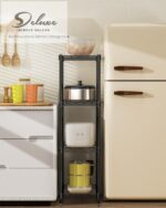 Simple Deluxe 4-Shelf Shelving Unit, Metal storage wire shelf rack with wheels, Height adjustable Storage Organiser For Kitchen, Bathroom,Office or Other Home Spaces,45W x 30Dx 110Hcm,Black - Image 5