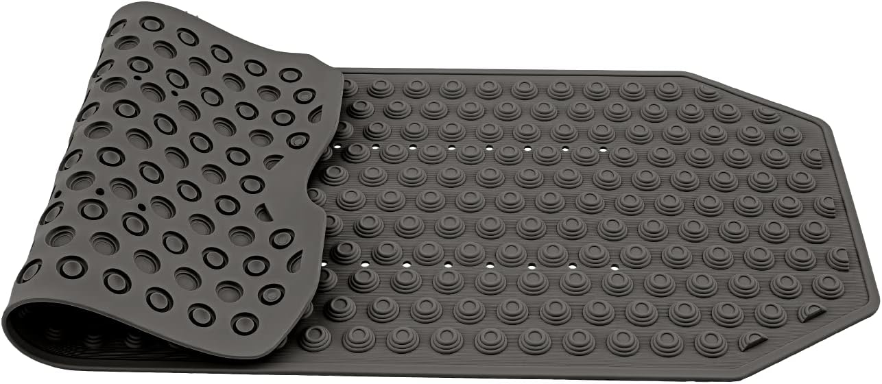 61IfxCPvAFL._AC_SL1329_.jpg Tatkraft Secure - Made in Italy - Black Non-Slip Bath Mat for Inside Shower/Tub - 40x103cm (16x40in) - BPA Free Natural Rubber - Anti Mould - Easy to Care - Machine Washable - Safety for Elderly/Baby - Image 1