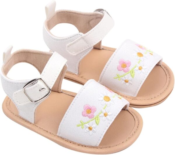 Infant Toddler Boys Girls Sandals Baby Walking Shoes Soft Soled Flower Embroidered Baby Shoes Breathable Sandals Non Slip Summer Casual Sandals - Image 2