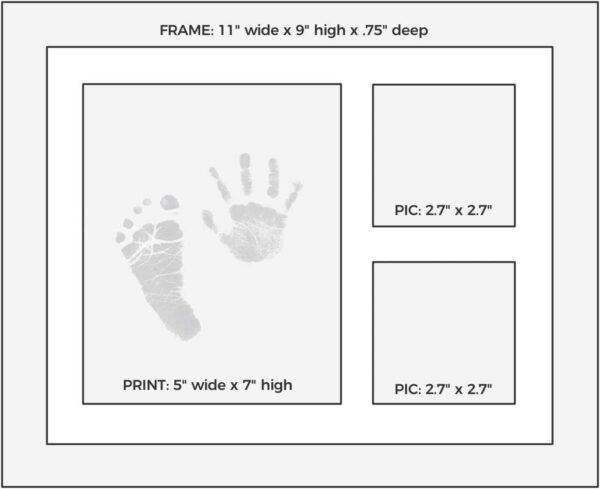 Ultimate Baby Ink Handprint Footprint Kit & Frame - with Premium Picture Photo Frame, Safe Ink Pad Stamp, Paper & Bonus Stencil. The Perfect Personalized Baby Shower, Newborn Gift Idea & Memento! - Image 3