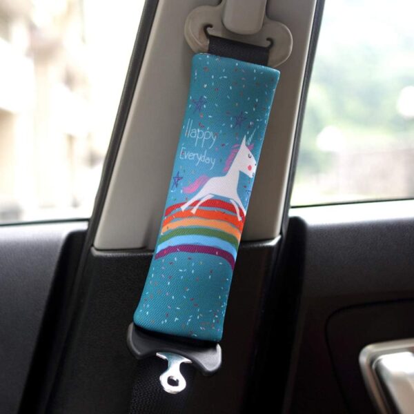 2 Pcs Unicorn Car Safety Seat Belt Shoulder Pads - Cartoon Design Auto's Comfort Seat Belt Harness Cover Pads for Child Kids Toddlers Baby - Image 2