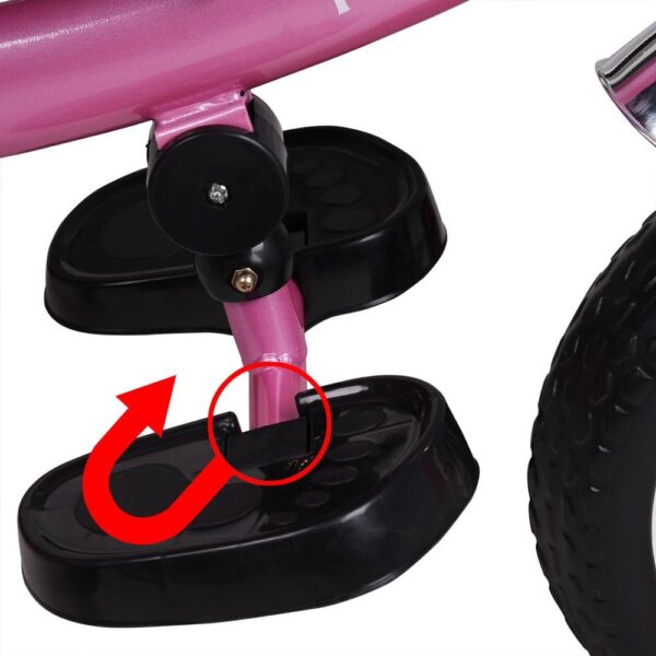 Spielwerk® Children's Pink Tricycle With Safety Belt | Push Rod | Detachable Adjustable Footrest | Roof | Removable Basket | Bicycle Trike Bike Stroller Childs Kids Toddlers Baby - Image 8