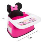 The First Years Disney Minnie Mouse Booster Seat for Kitchen Chair- Includes Removable Tray - Contoured Toddler and Baby Seat with 3-Point Harness for Mealtime - Lightweight Travel Booster Seat - Image 6