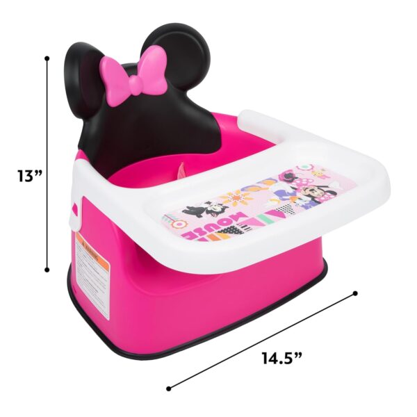 The First Years Disney Minnie Mouse Booster Seat for Kitchen Chair- Includes Removable Tray - Contoured Toddler and Baby Seat with 3-Point Harness for Mealtime - Lightweight Travel Booster Seat - Image 6