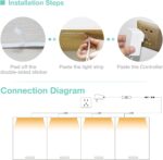 WOBANE LED Shelf Lights,Flexible LED Strip Lights with Switch,Display Lights for Cabinet,Showcase,Bookshelf,Pantry,Shelves,Cupboards,4 * 50cm 12v Strip Bars Set,120 LEDs,1200lm,6000K White - Image 5