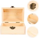 VOSAREA 1pc Pirate Treasure Chest Wooden Box Crate Toys Storage Organizer Storage Organizer for Toy Containers with Lids Chains Alphabet Toys 6x6 Storage Boxes with Lids Arch Kit Bins - Image 8