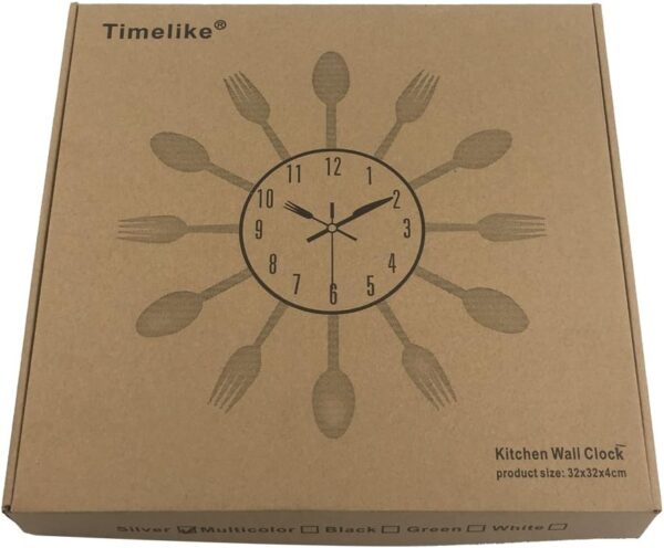 Timelike 3D Removable Modern Creative Cutlery Kitchen Spoon Fork Wall Clock Mirror Wall Decal Wall Sticker Room Home Decoration - Image 6