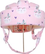 Xeano Baby Helmet, Infant Protective Hat Toddler Protector Cap Walking Harness Cotton Adjustable Soft Baby Safety Helmet for Crawling and Walking (Pink Rabbit) - Image 2