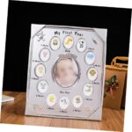 ibasenice 12 Months Baby Photo Frame Personalized Baby 1 Year Picture Frame Home Decor 30x25cm Silver - Image 6