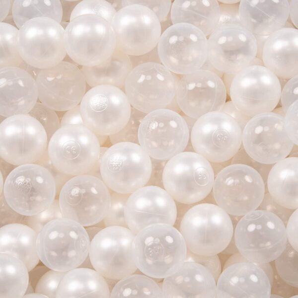 KiddyMoon Soft Plastic Play Balls 700 Balls/7Cm-2.75In Multi-Colour Made In EU, Pearl/Transparent - Image 2