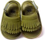 FANSU Baby Tassel Sandals, Multi-color Style Summer Comfortable Toddler Kids Girls Sandals Newborn Shoes for 0-18 Months Anti-Slip Velcro Soft Sole First Walking Shoes - Image 5