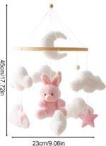 Baby Crib Mobile, Bunny Nursery Mobile, Cartoon Bassinet Mobile, Babies Room Decor, Baby Bassinet Mobile, Nursery Hanging Toys, Hanging Bunny Toys for Home, Kids Room, Bedroom - Image 2