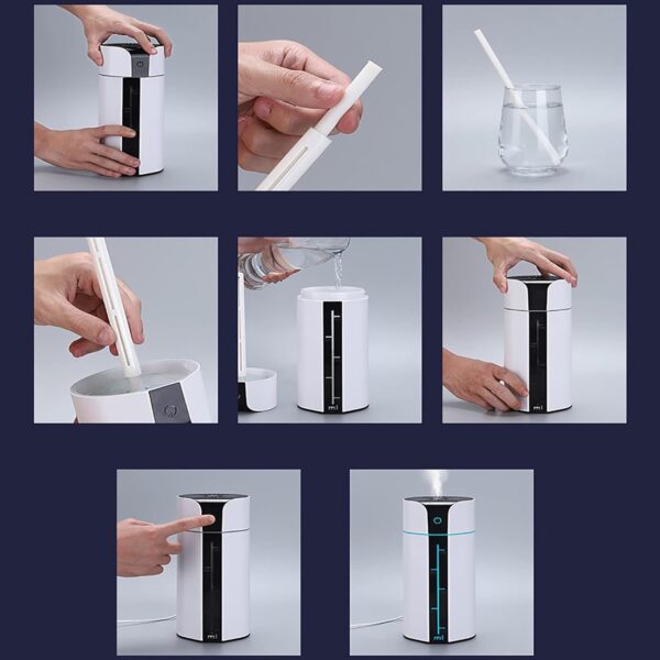 QYZL Mini Cool Mist Humidifiers,Quiet Humidifier with Night Light,Humidifier Air Purifier with Color Night Light for Home Bedroom Baby - Image 4