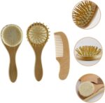 Kisangel Baby Hair Brush Set Newborn Hair Care Comb Wool Brush for Toddler Wooden Baby Hair Brush Box - Image 4