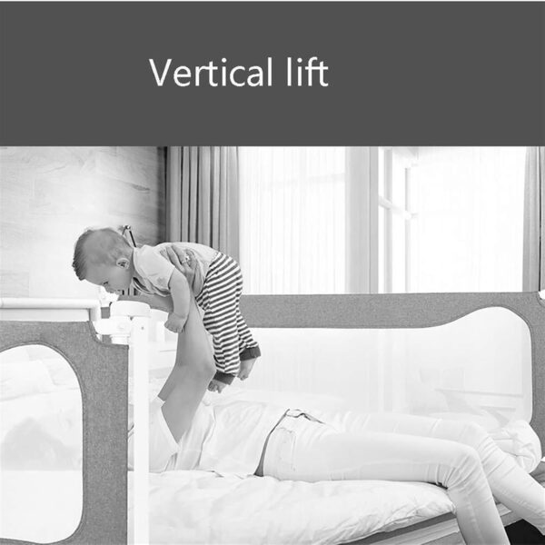 JAVPTAV Sturdy Baby Bed Rail With Child Lock, Vertical Lift Protective Fence Sleep Crib Rail For Toddler And Infant (Size : 150cm) - Image 5