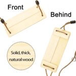 KINSPORY Wooden Swing, Wooden Tree Swing for Kid, Toddler Tree Swing Set, Wooden Swing Seat for Outdoor Porch Patio Garden Playgroud, Comes with Adjustable Nylon Rope and Tree Hanging Straps Kit - Image 3