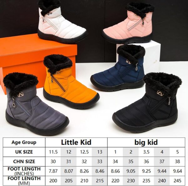 VTASQ Kids Snow Boots Boys Girls Fur Lined Warm Ankle Boots Outdoor Waterproof Winter Boots Non-Slip Cotton Shoe Slip On Walking Boots (Little Kid/Big Kid) - Image 6
