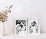Hinged Double Photo Frame 6x4'' White,Wood Effect 4x6'' Double Picture Frame,White Twins 6x4'' Photo Frame with Glass Holds 2 Standard10x 15cm Photoes, Foldable 6x4 frames mother Day gift - Image 5