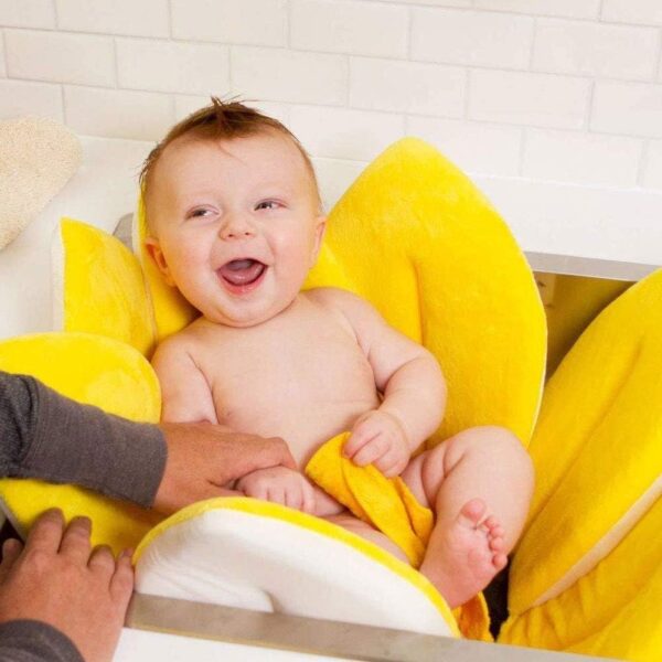 AOOPOO Newborn Baby Bath Pad Bathtub Foldable Flower Bath Tub for Baby Blooming Sink Bath for Baby Play Bath Sunflower Cushion Mat (Yellow) - Image 2