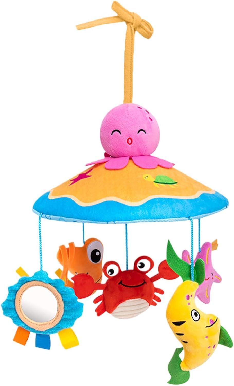 61O3YLPkaYL._AC_SL1500_.jpg eizliyorum Baby Mobile for Bassinet | Baby Bassinet Mobile Hanger Bell, Rotating Cute Animal Nursery Decor, Educational Toys for Girls Boys, Stroller Accessories - Image 1