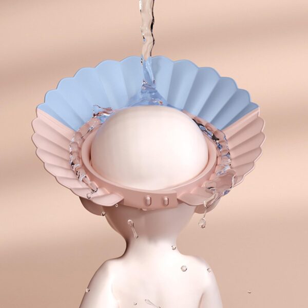 Baby Shower Cap Bathing Cap Safe Silicone Protection Bath Cap Soft Adjustable Visor Hat for Protector Head Eye Ear Shampoo Caps for Toddler,Baby, Kids,Children (Haze Blue) - Image 7