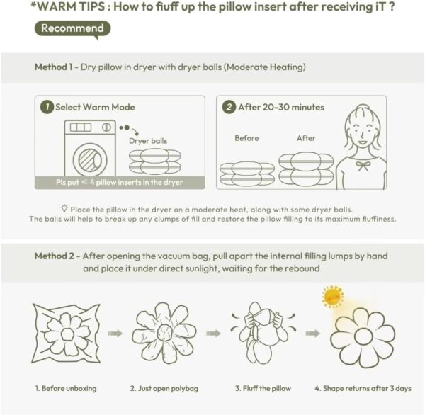 Sioloc Flower Shaped Throw Pillow, Fun Daisy Pillow, 15.7" SkyBlue Flower Pillow Cute Decorative Seat Cushion Aesthetic Flower Plush Pillows for Bed Floor Couch Chair - Image 4