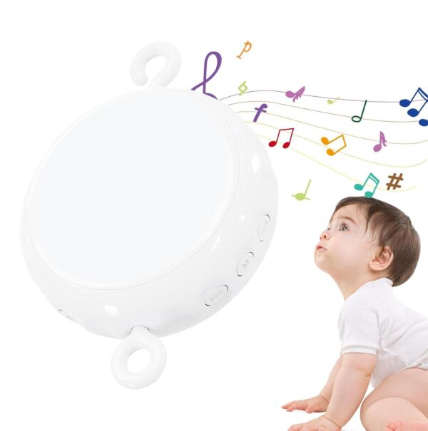 Crib Mobile Motor - 3 Modes Kid Music Box Spinner - 24 Piano Lullabies Crib Music Mobile Crib Attachment, Volume Control Mobile Rotary Music Box Spinner for Kids - Image 9