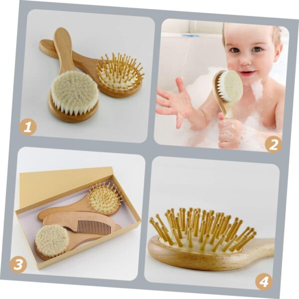 Kisangel Baby Hair Brush Set Newborn Hair Care Comb Wool Brush for Toddler Wooden Baby Hair Brush Box - Image 2