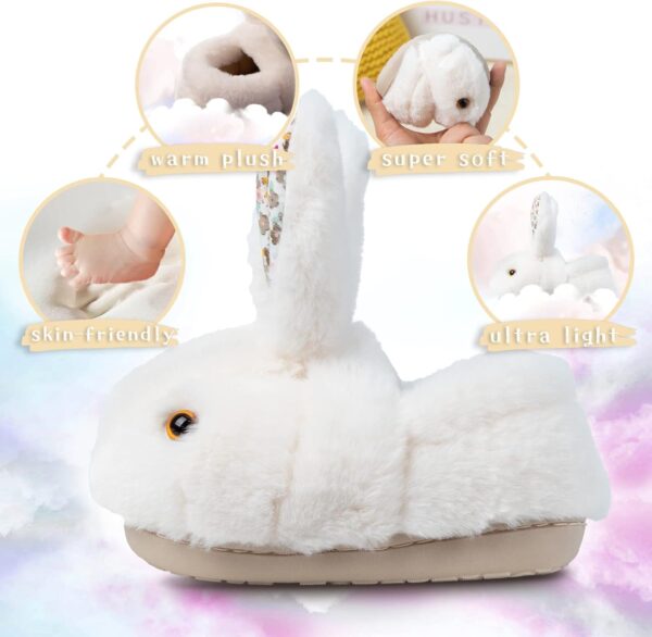 Hitopteu Kids Slippers Boys Girls Cute Bunny Slippers Winter Plush Warm House Shoes Soft Anti-Slip Novelty Rabbit Slippers for Toddler - Image 3
