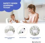 Mobiclinic®, High Chair, 2 in 1, Adjustable Height, Baby Highchair, Double Tray, Baby and Toddler Chair, 5-Point Safety Harness, Removable Wheels, Up to 35 kg, Forest, Storage Basket, 360º Wheels - Image 8