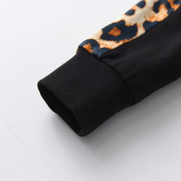 Planooar Baby Girl Clothes Outfit Leopard Print Long Sleeve Hooded Tops + Pants - Image 4