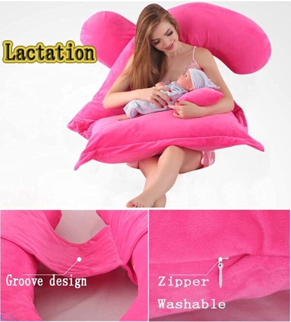 Full Body Pillow Large U Shaped Upgrade and Maternity Support Pregnancy Pillow and Nursing Pillow with Replaceable and Washable Flannel Cover - Image 5