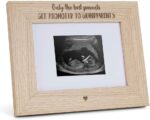 Wooden Engraved Grandparents Photo Frame - Baby scan Picture Frame - Christmas Gifts For Grandparents - 4x3 Landscape Only The Best Parents Frame - First Grandchild Scan Photo frame