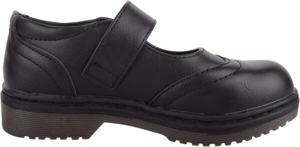 Childrens Kids Girls Slip On Faux Leather Smart Formal School Touch and Close Shoes - Image 5