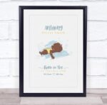 Fingerprint Designs New Baby Birth Details Christening Nursery Dark Skin Boy Pillow Gift Print