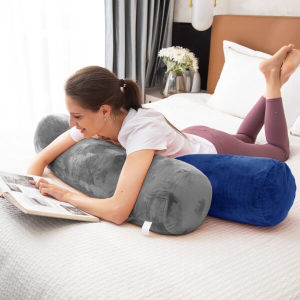 AS AWESLING Body Pillow for Adults, Full Body Pilllow for sleeping, Long Round Cervical Pillow, Bolster Pillow, Side Sleeper Body Pillow with Cover (90 x 20 CM, BLUE) - Image 6