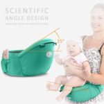 SONARIN Front Premium Hipseat Baby Carrier, Multifunctional, Ergonomic, 100% Cotton, Butterfly Rotary Buckle, 6 Carrying Positions,Safe and Comfortable, Adapted to Your Child's Growing(Green) - Image 5