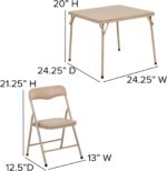 Flash Furniture Mindy Kids 5-Piece Folding Square Table and Chairs Set for Daycare and Classrooms, Children's Activity Table and Chairs Set, Tan - Image 3