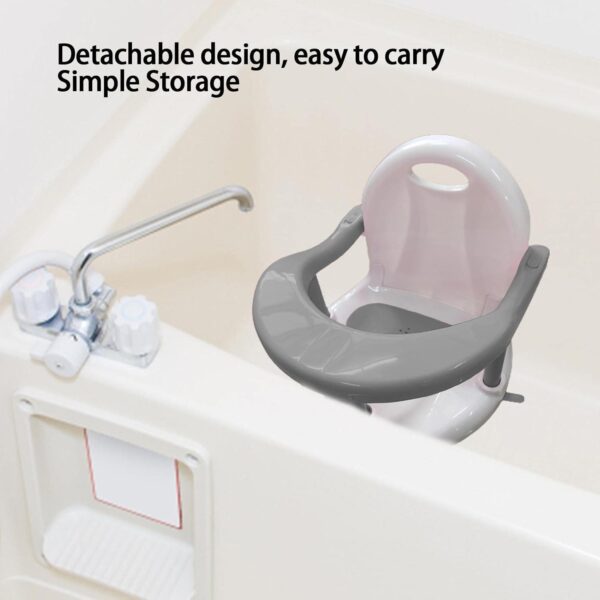 Baby Bath Chair, Anti-Slip Baby Shower Chair, Surround Bathroom Seats with Secure Suction Cups for Baby 6-18 Months - Image 5