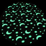 Glow in The Dark Floor Round Mats Luminous Area Rug Soft Decorative Play Mat for Kids Anti-Slip Living Room Rug Carpets for Bedroom Home Nursery Playground Decoration (Stars Moon,60cm) - Image 2